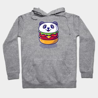 Cute Panda Burger Cartoon Illustration Hoodie